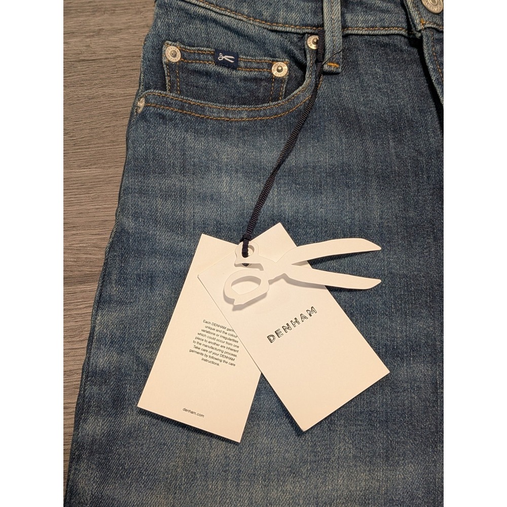 NWT Denham Miku Women's Medium Wash Faded Wide Fit Leg Jeans Size 27x30 - Picture 2 of 10